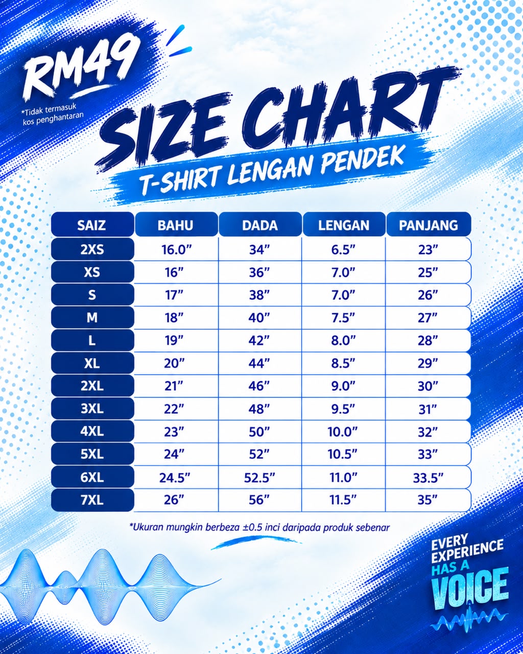 Pra Tempahan T-shirt Eksklusif CAKNA26 - Every Experience Has A Voice (Lengan Pendek) - Image 2